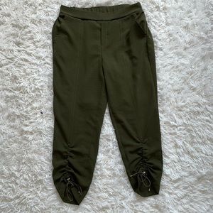 Army green ankle pants